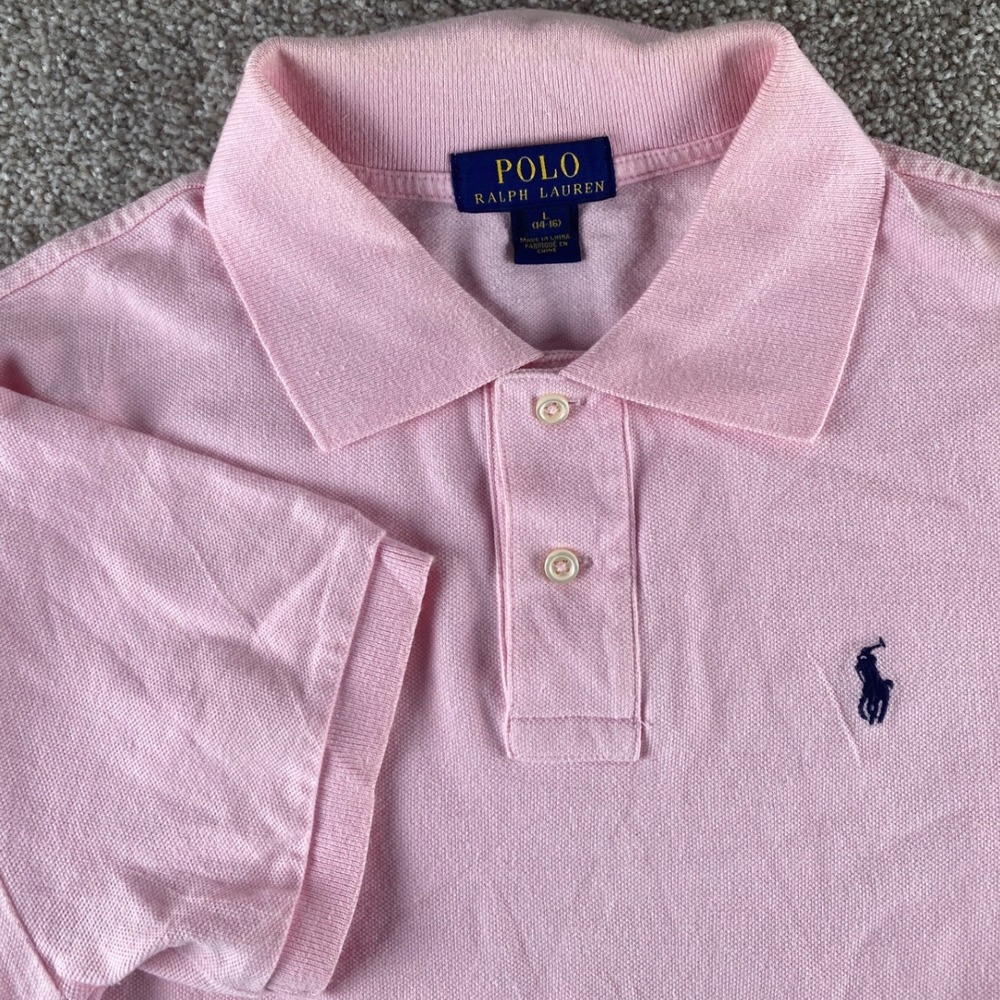 Polo Ralph Lauren Kids Pink Short Sleeve Cotton Pique Polo Shirt Large 14-16